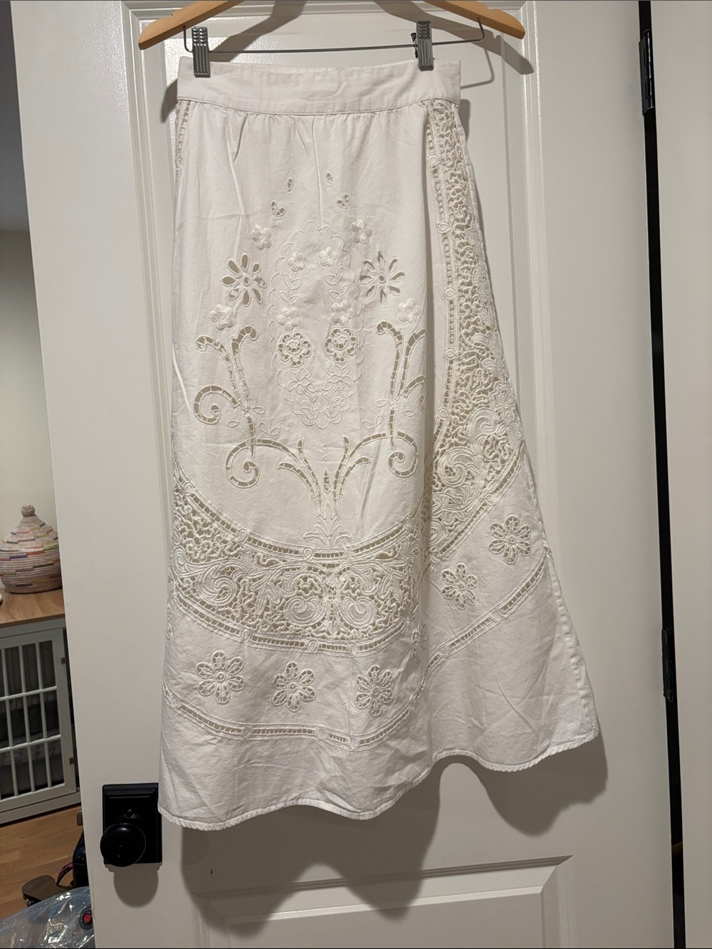 Sézane x Sea White Embroidered Midi Skirt NWT - Picture 2 of 5